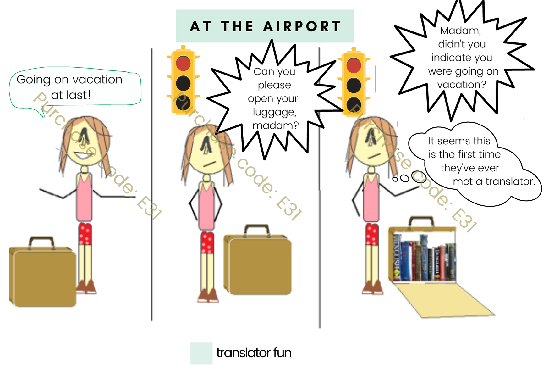 A translator going on vacation